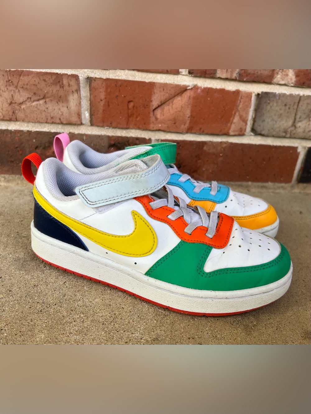 Nike Court Borough Low Crayola Kids Youth Shoes Size 2Y FQ8378-902 F